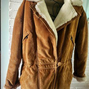 Vintage Suede Unisex Shearling Coat